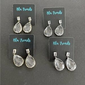 Clear Crystal Tear Drop Earrings